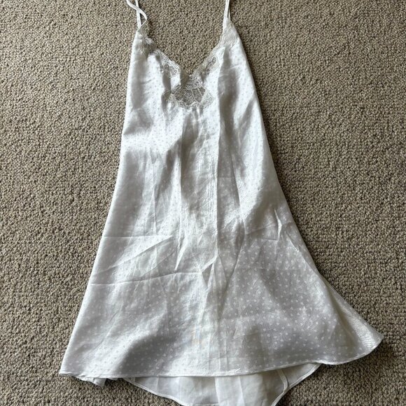 Josie by Natori Y2K Slip Dress | Size M | Heart Print + Lace Details - Picture 1 of 8